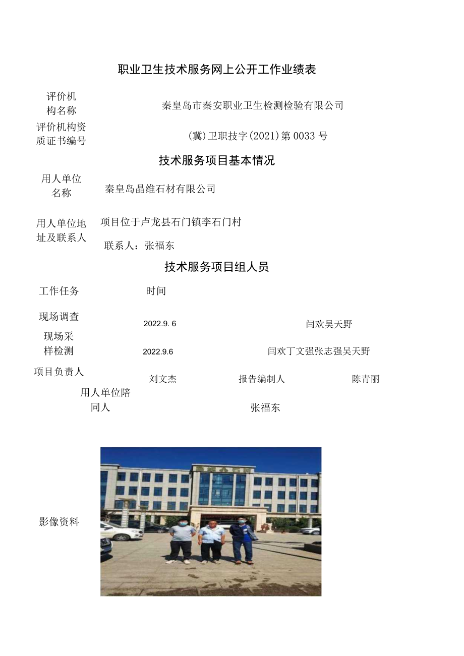 职业卫生技术服务网上公开工作业绩表.docx_第1页