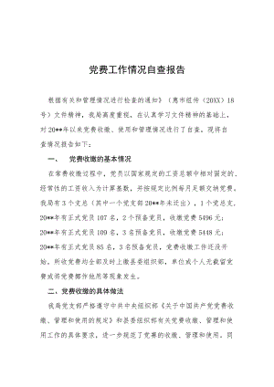 党费收缴自查报告最新范文.docx