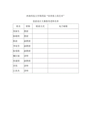 西南科技大学第四届“培养基上的艺术”.docx