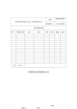 劳保用品领取统计表.docx