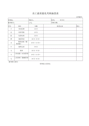 员工素质量化考核抽查表.docx