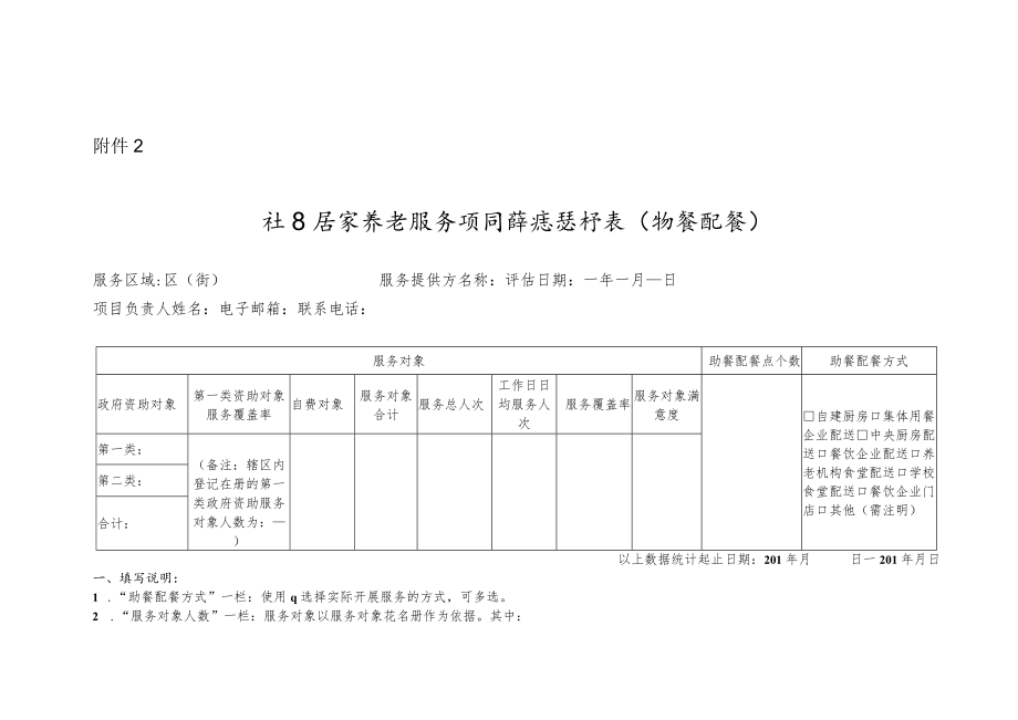 社区居家养老服务项目评估指标表（助餐配餐）4-7-16.docx_第1页