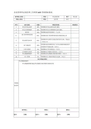 企业管理单证部经理工作绩效KPI考核指标量表.docx