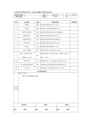 企业管理营销部经理工作绩效KPI考核指标量表.docx