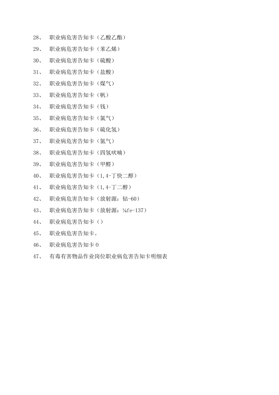 作业岗位职业病危害告知卡(噪声、粉尘、有毒有害物品等43种).docx_第3页