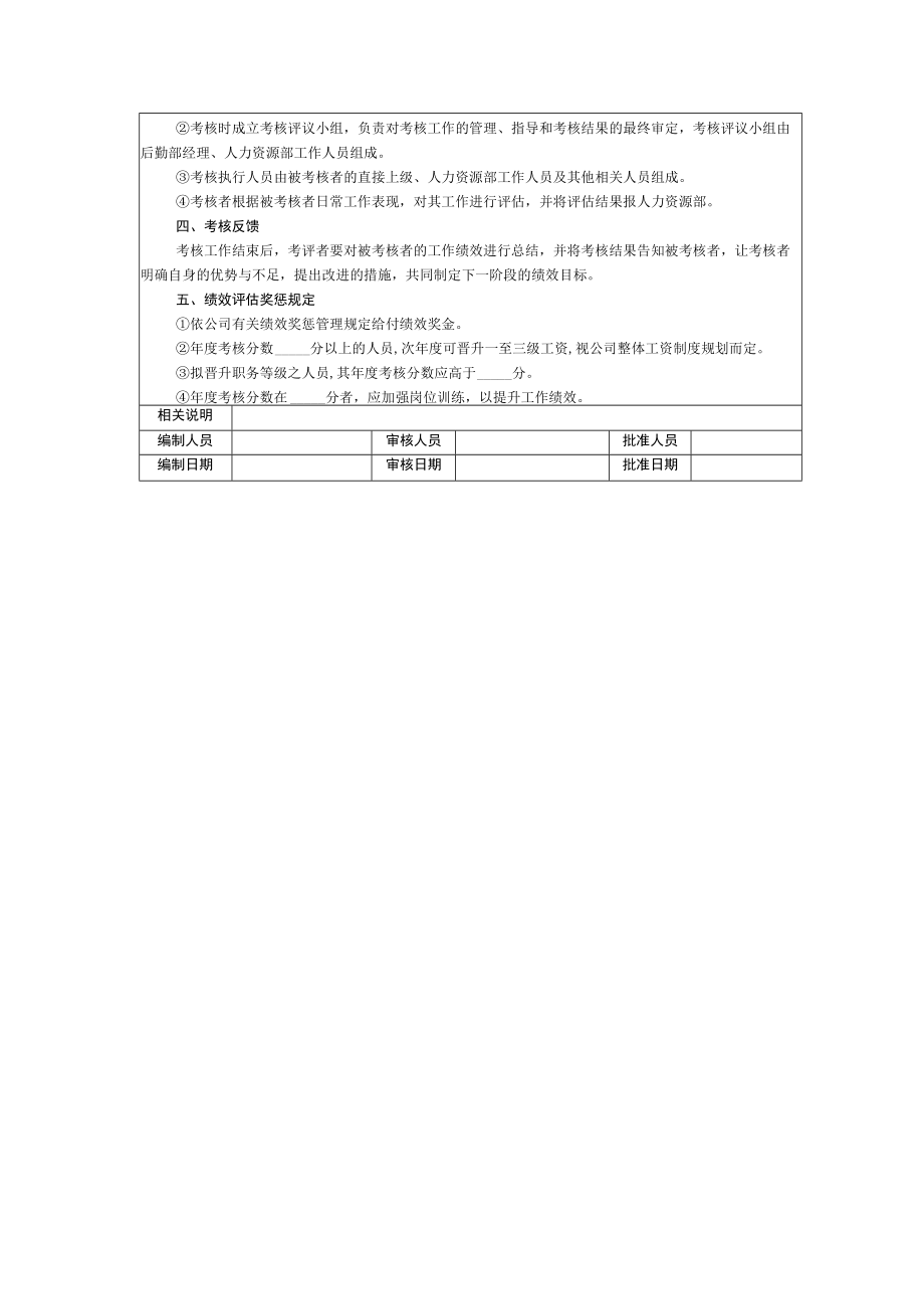 企业管理行政后勤人员工作绩效KPI考核方案.docx_第2页