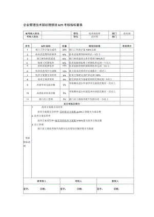 企业管理技术部经理绩效KPI考核指标量表.docx