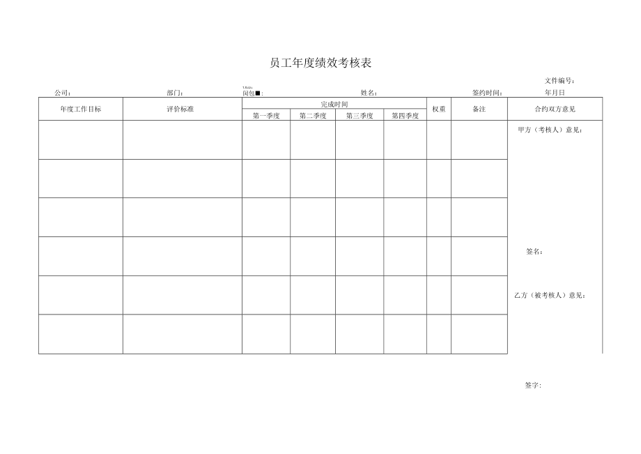 员工年度绩效考核表.docx_第1页