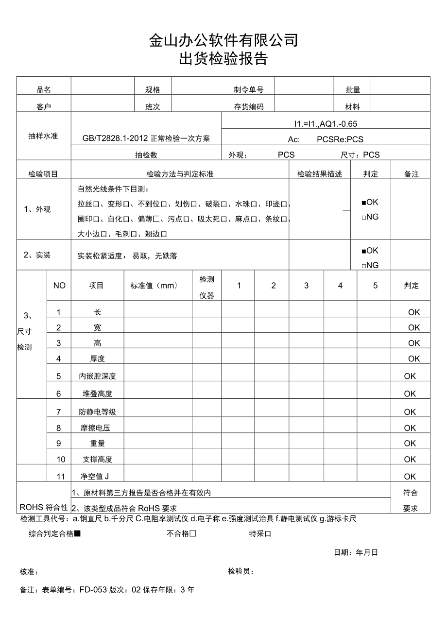 出货检验报告.docx_第1页