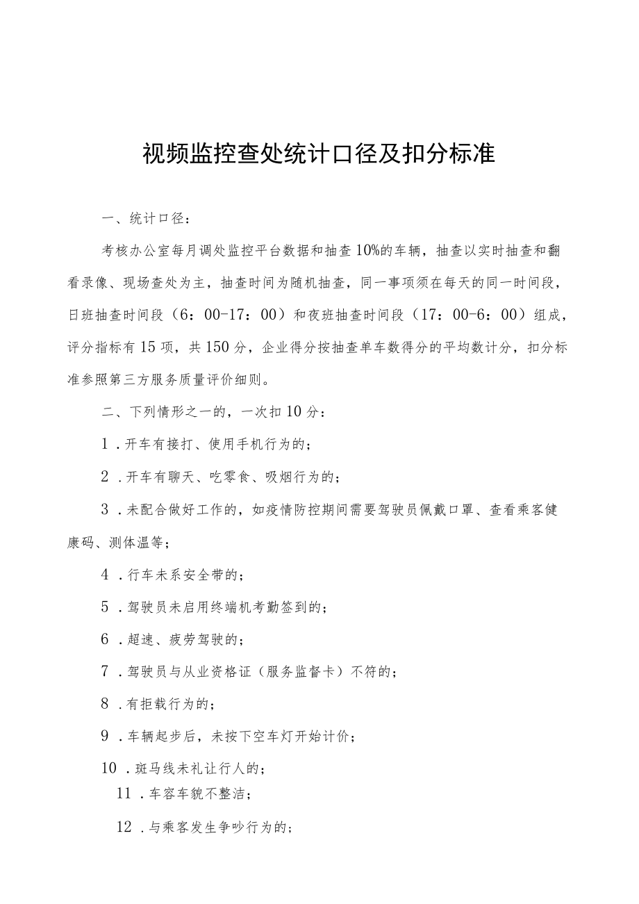 视频监控查处统计口径及扣分标准.docx_第1页