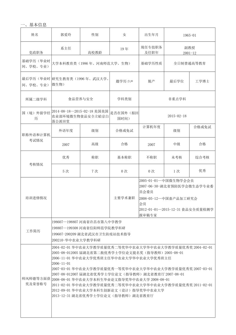 第2次申报本岗位上次申报年份2012教师职务岗位申请表.docx_第3页