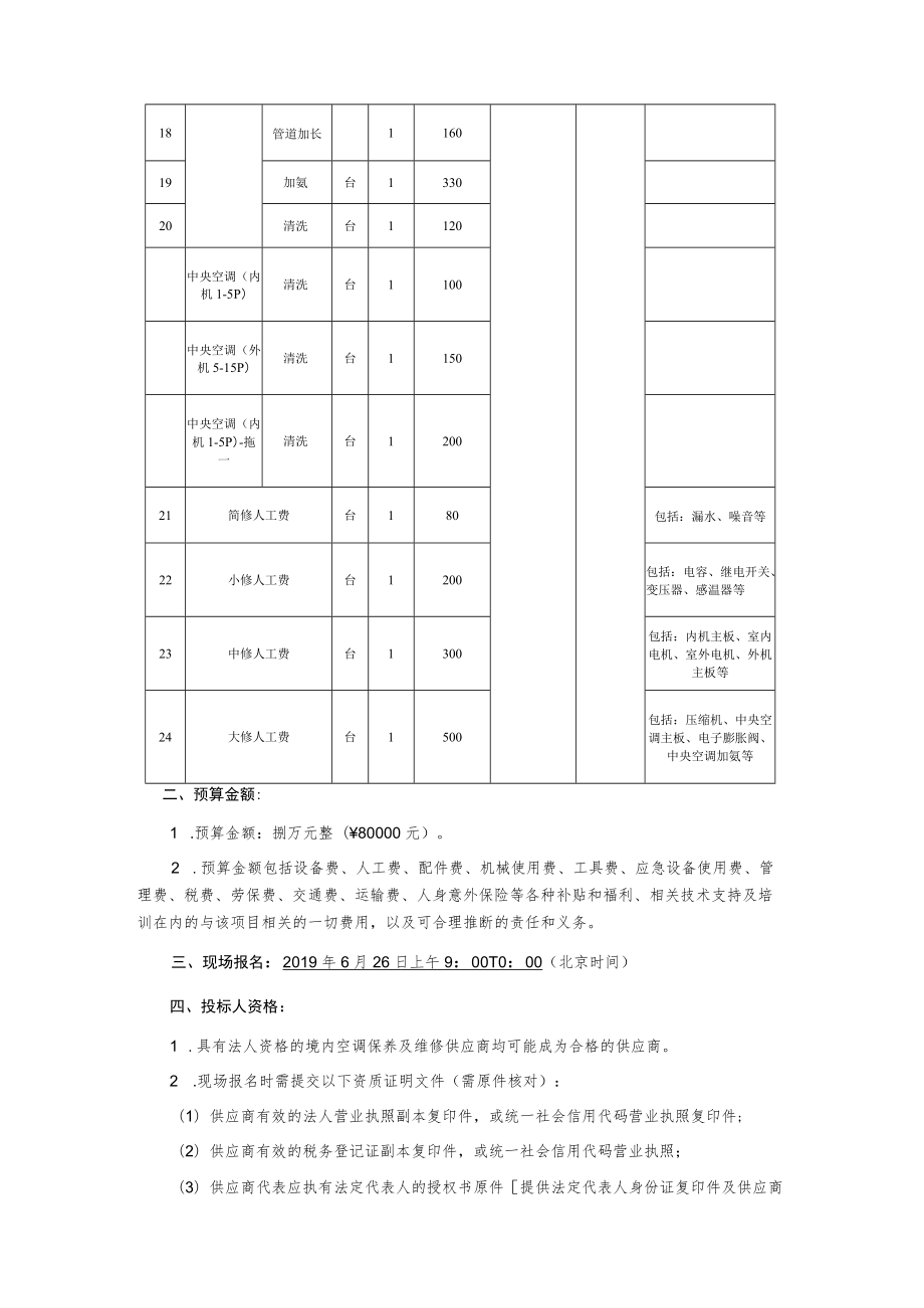 行政教辅部门空调维保项目的竞价公告.docx_第2页