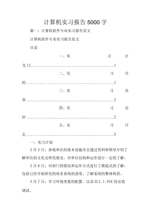 计算机实习报告5000字.docx