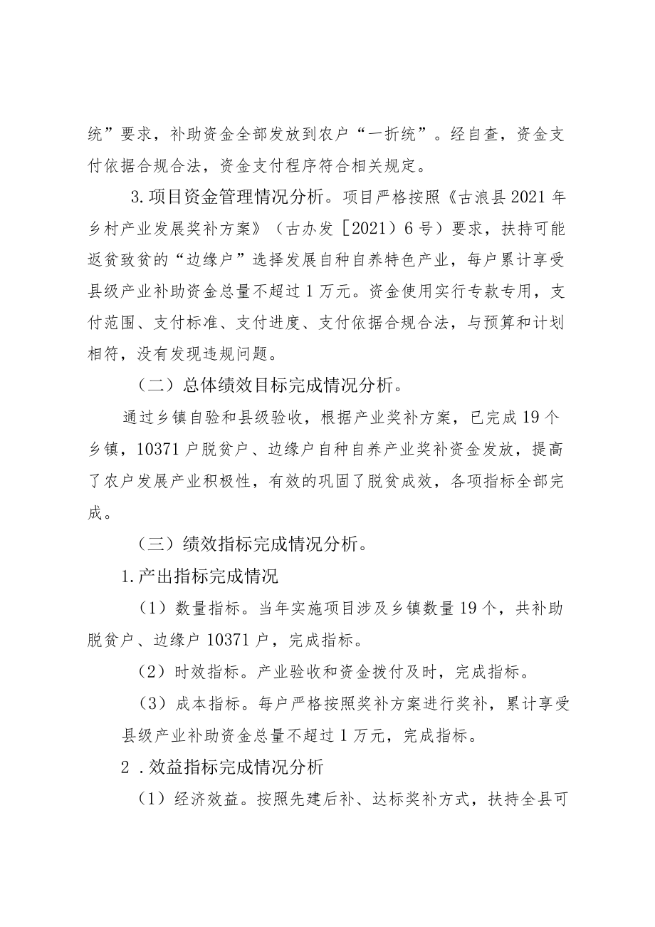 脱贫户、边缘户发展自种自养产业奖补项目资金绩效自评报告.docx_第2页