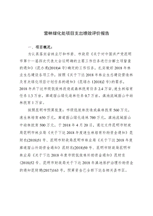 营林绿化处项目支出绩效评价报告.docx