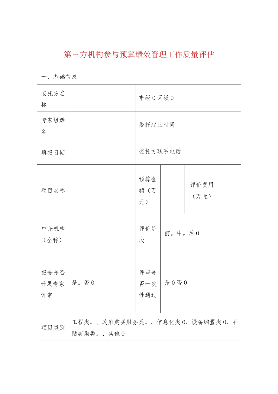 第三方机构参与预算绩效管理工作质量评估.docx_第1页