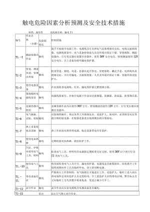 触电危险因素分析预测及安全技术措施.docx