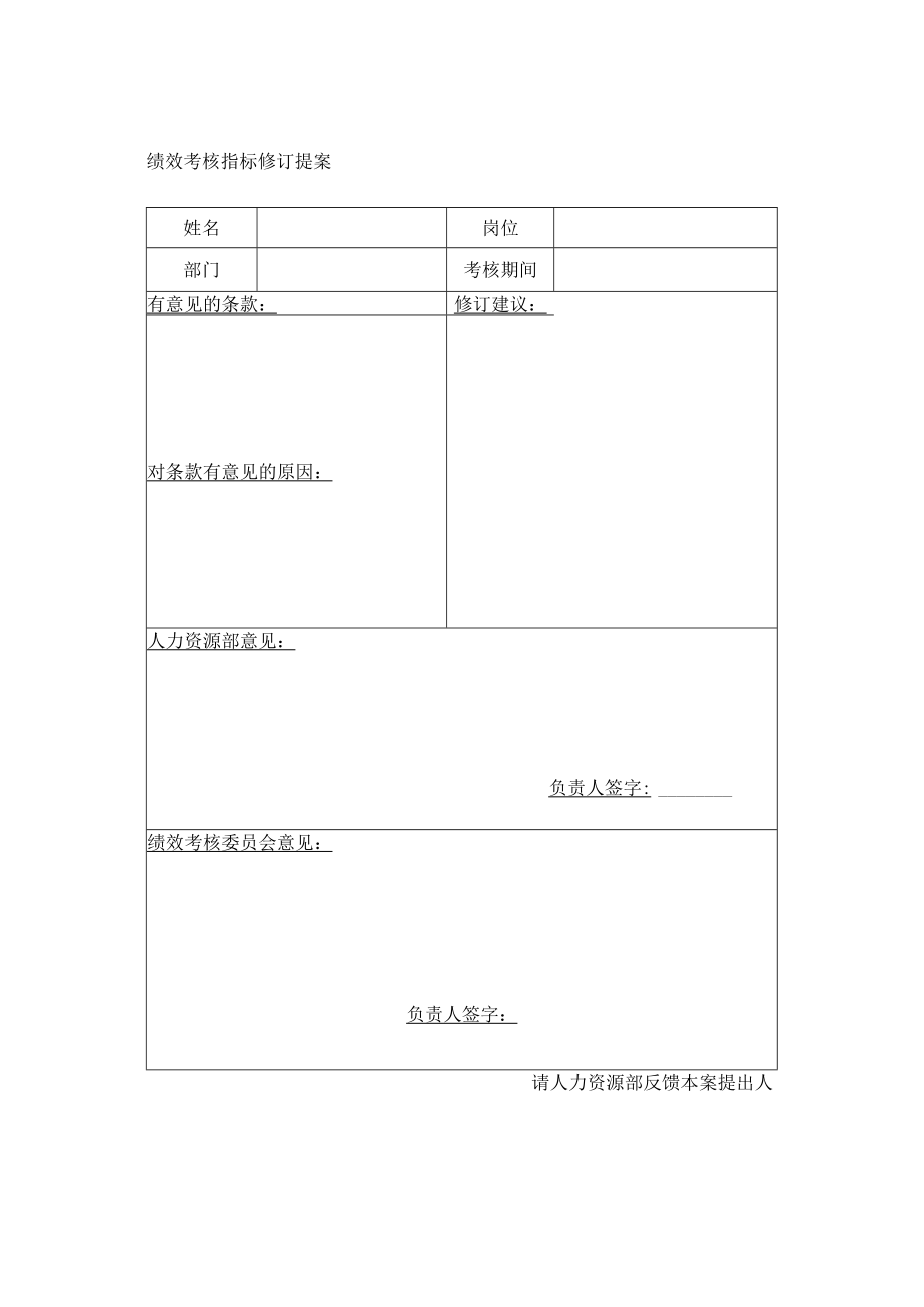 绩效考核指标修订提案.docx_第1页