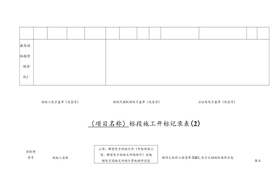 工程项目施工投标开标记录表.docx_第2页