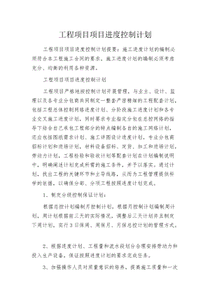 工程项目项目进度控制计划.docx