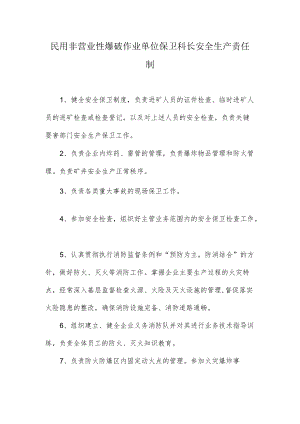 民用非营业性爆破作业单位保卫科长安全生产责任制.docx