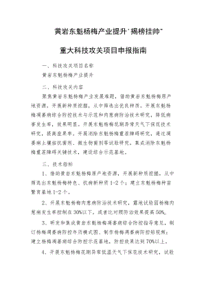 黄岩东魁杨梅产业提升“揭榜挂帅”重大科技攻关项目申报指南.docx