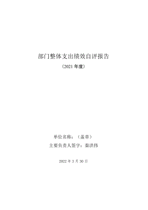 部门整体支出绩效自评报告(5).docx