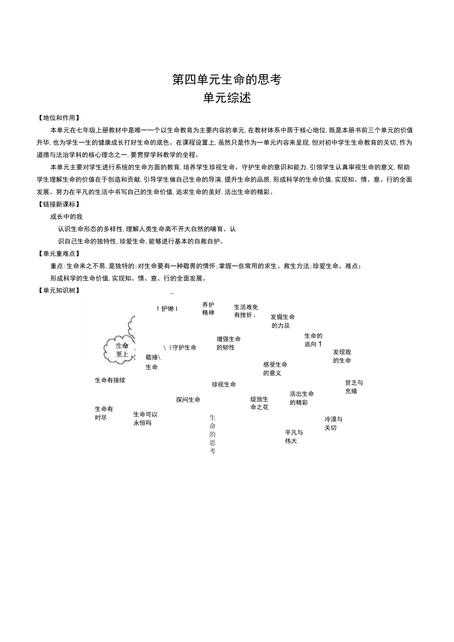 生命的思考-优秀公开课教学设计.docx_第1页