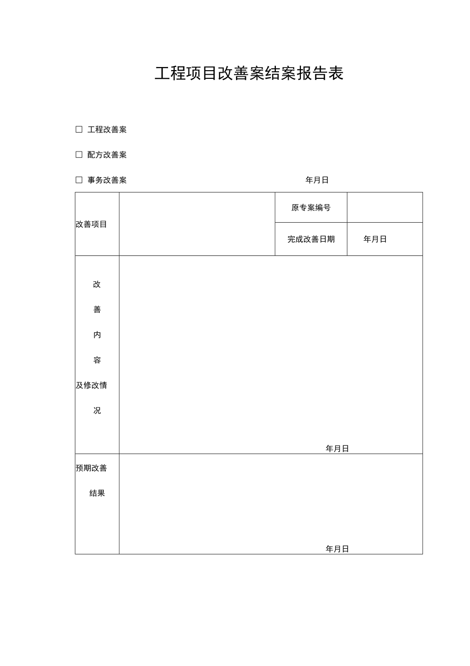 工程项目改善案结案报告表.docx_第1页