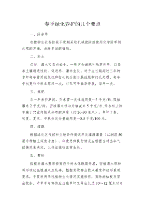 春季绿化养护的几个要点.docx