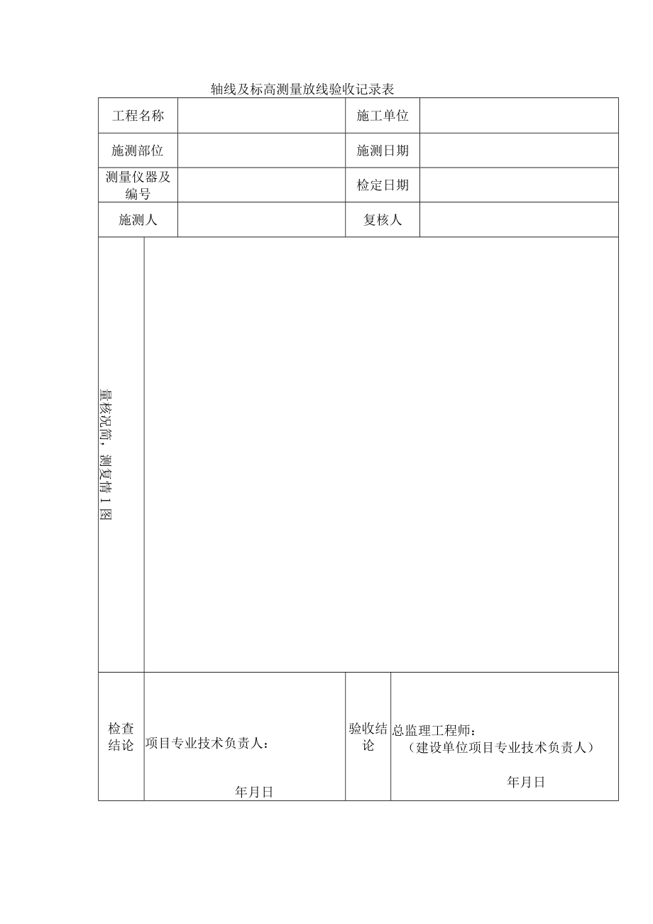 轴线及标高测量放线验收记录表.docx_第1页