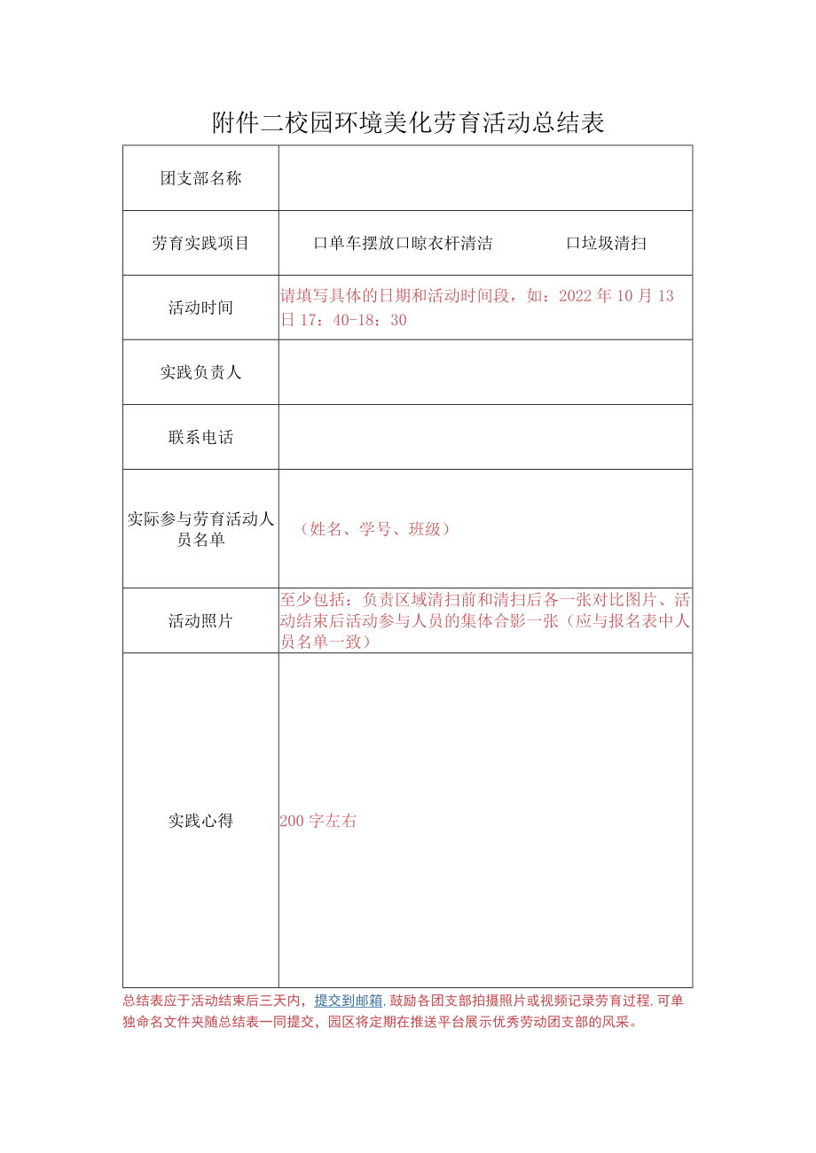 校园环境美化劳育活动总结表.docx_第1页