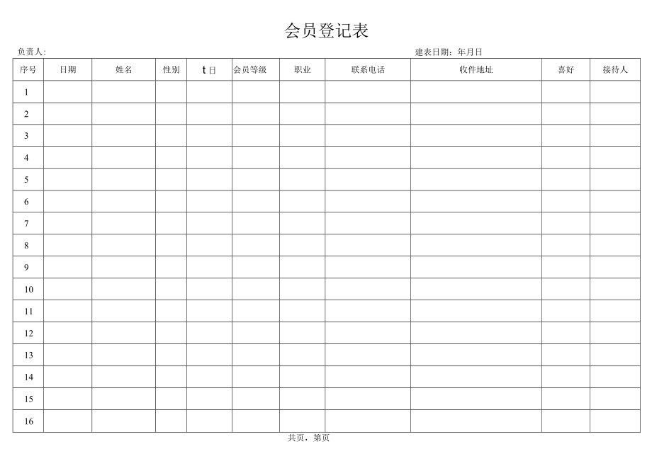 店面会员登记表.docx_第1页