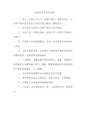 心血管实验室安全规则.docx