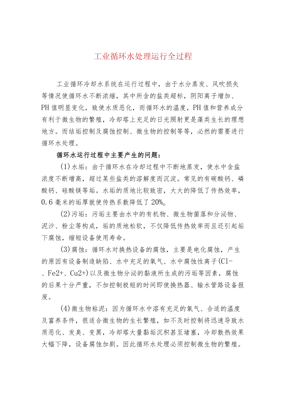 工业循环水处理运行全过程.docx_第1页