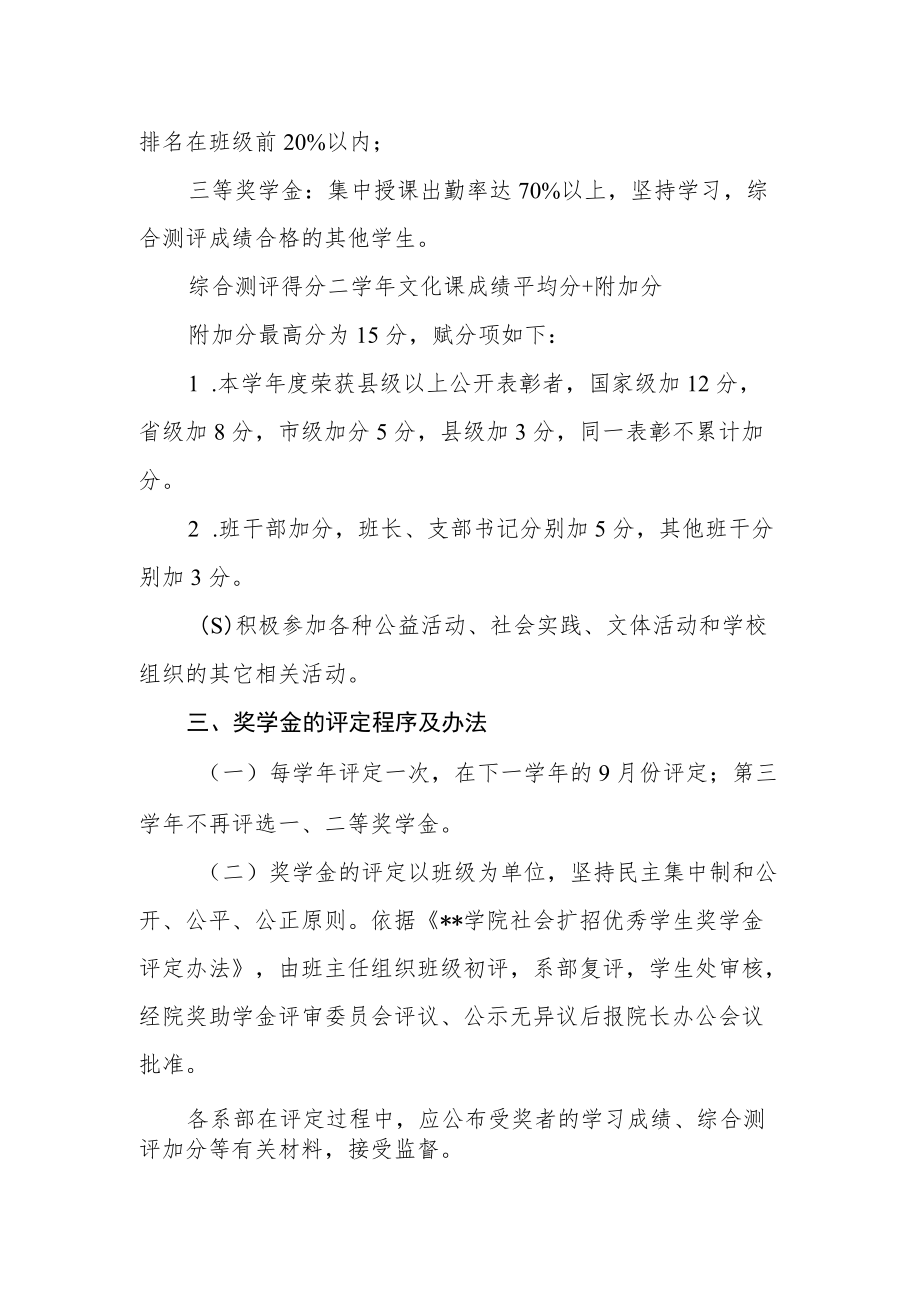 学院社会扩招优秀学生奖学金评定办法.docx_第2页