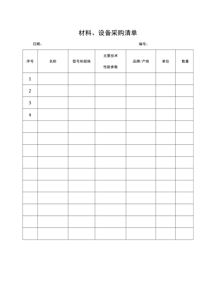 材料、设备采购清单.docx_第1页