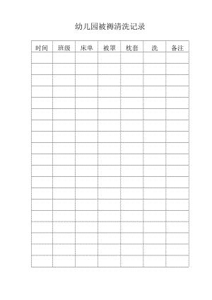 幼儿园各班被褥清洗记录模板.docx