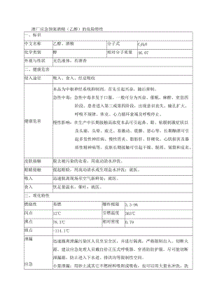 酒厂应急预案酒精（乙醇）的危险特性.docx