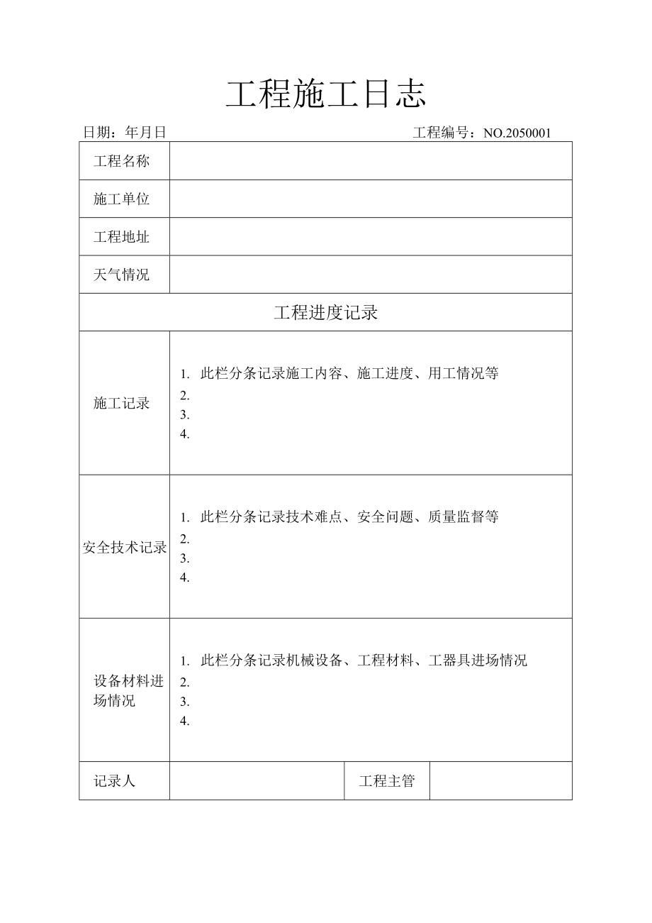 工程施工日志.docx_第1页