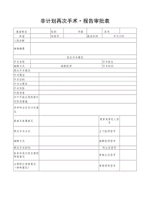 非计划再次手术”报告审批表.docx