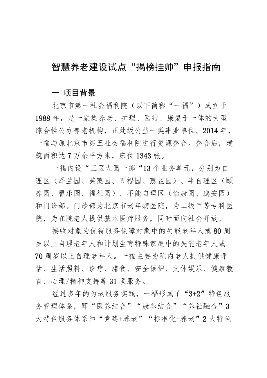 智慧养老建设试点“揭榜挂帅”申报指南.docx_第1页