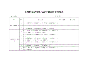 非煤矿山企业电气火灾治理自查检查表单位名称检查时间.docx