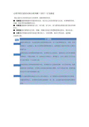 心理学胜任素质词典分析判断（ANJ）行为描述.docx