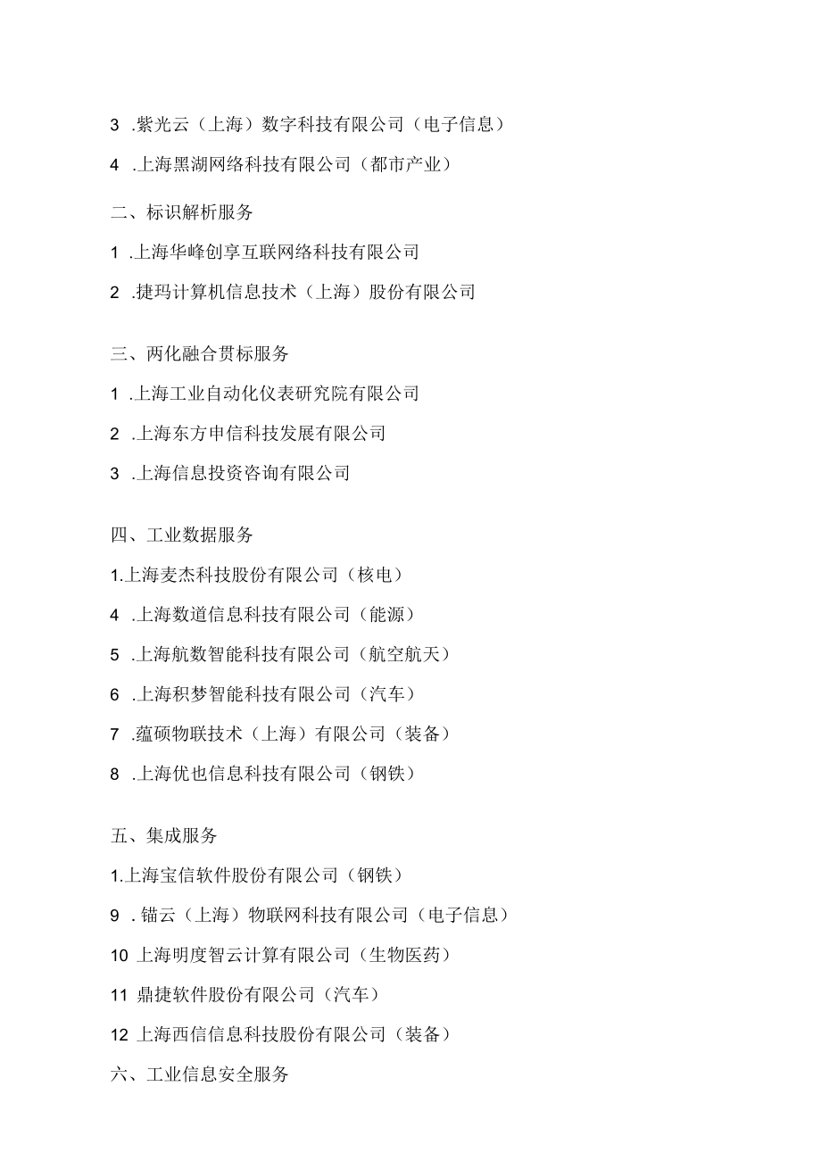 上海市经济信息化委关于公布2022年度上海市工业互联网专业服务商推荐目录的通知.docx_第2页