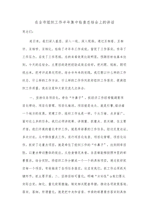 在全市组织工作半年集中检查总结会上的讲话.docx