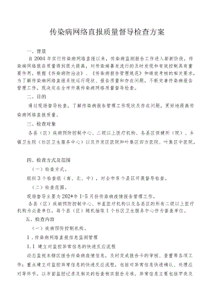 传染病网络直报质量督导检查方案.docx