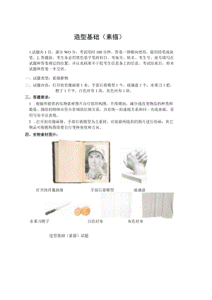 山东省2023年普通高等学校艺术类专业统考美术造型基础（素描）试题(真题).docx