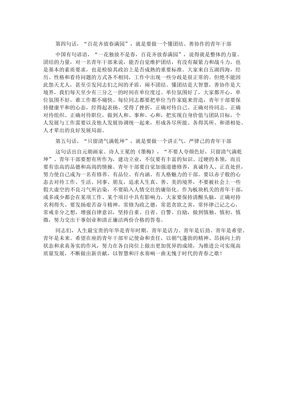 公司领导在2022年青年员工座谈会上的讲话.docx_第2页