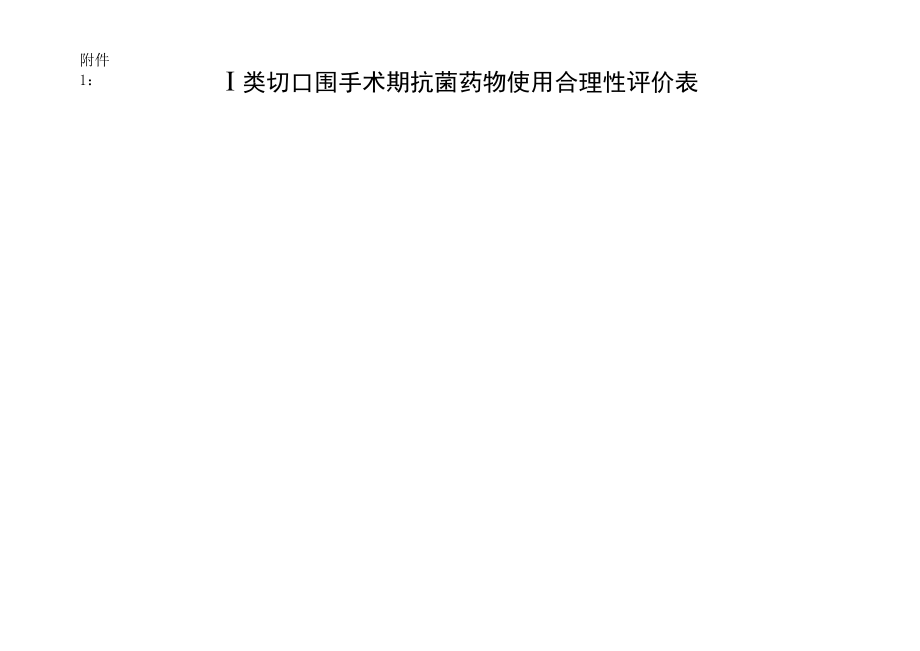 Ⅰ类切口围手术期抗菌药物使用合理性评价表.docx_第1页